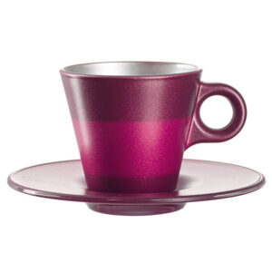 taza con plato espresso rojo metalico ”ooh magico”, Leonardo