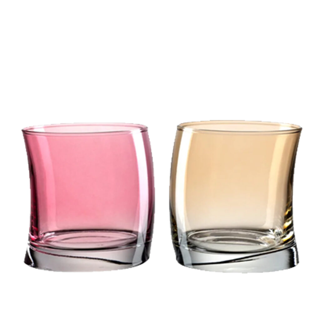 Juego de vasos de 355 ml, 2 piezas, color rojo rubi y champagne ”swing”, LEONARDO