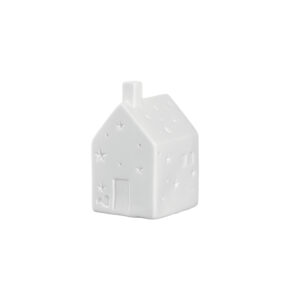 casa de porcelana 11 cm decora ”casolare” led blanca, Leonardo