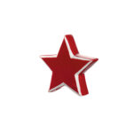 estrella de porcelana h 13 cm decora ”casolare” roja, Leonardo