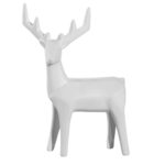 ciervo de porcelana h 17 cm ornare blanco, Leonardo