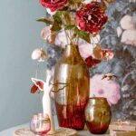 Florero de 30 cm de alto, ”BURGUNDY POESIA”, Leonardo