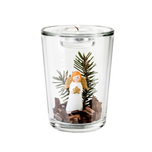 florero con portavela con angel natale, Leonardo