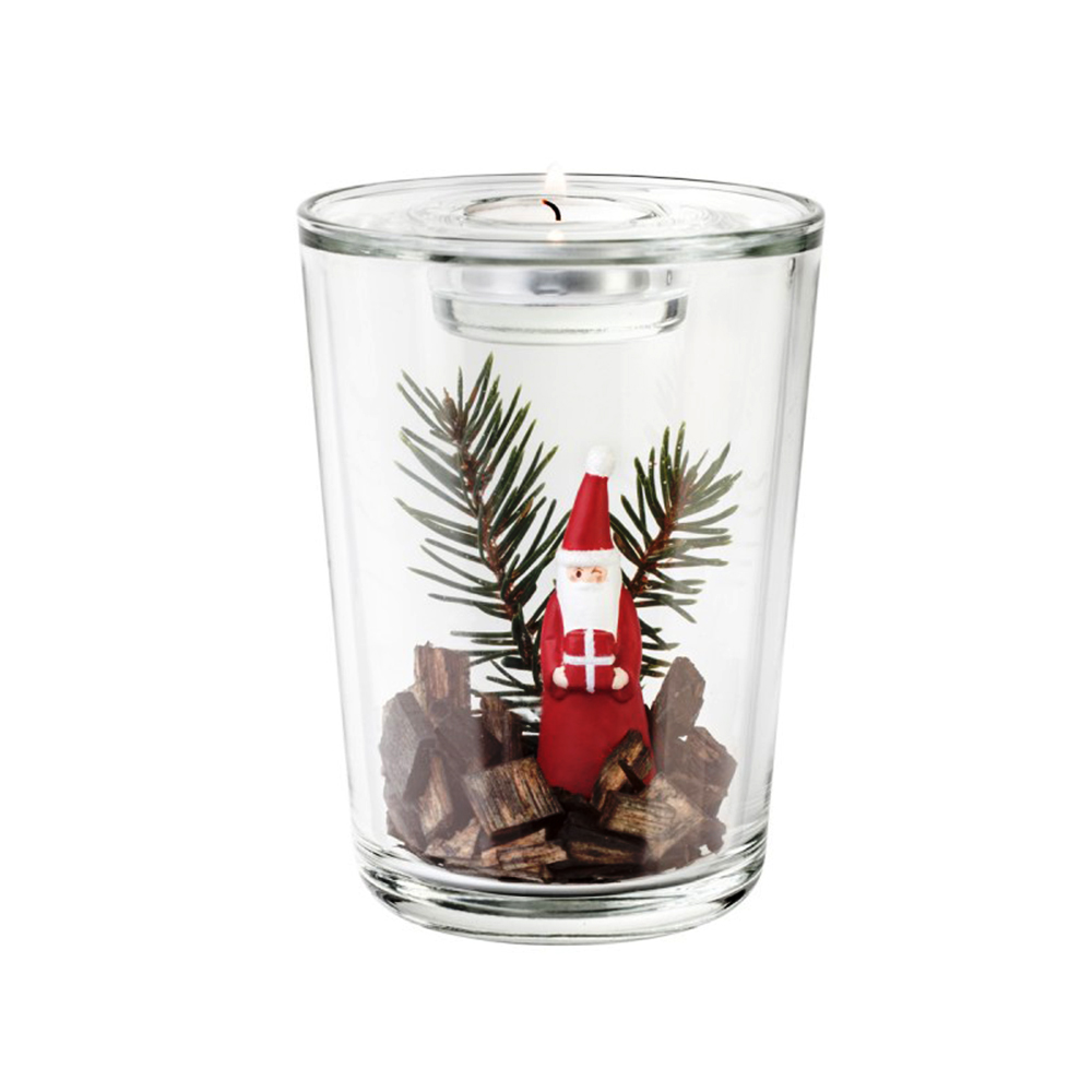 florero con portavela con santa claus natale, Leonardo