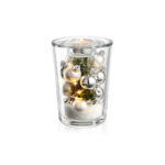 portavela con decoracion esferas luces plateado ”stellato”, Leonardo