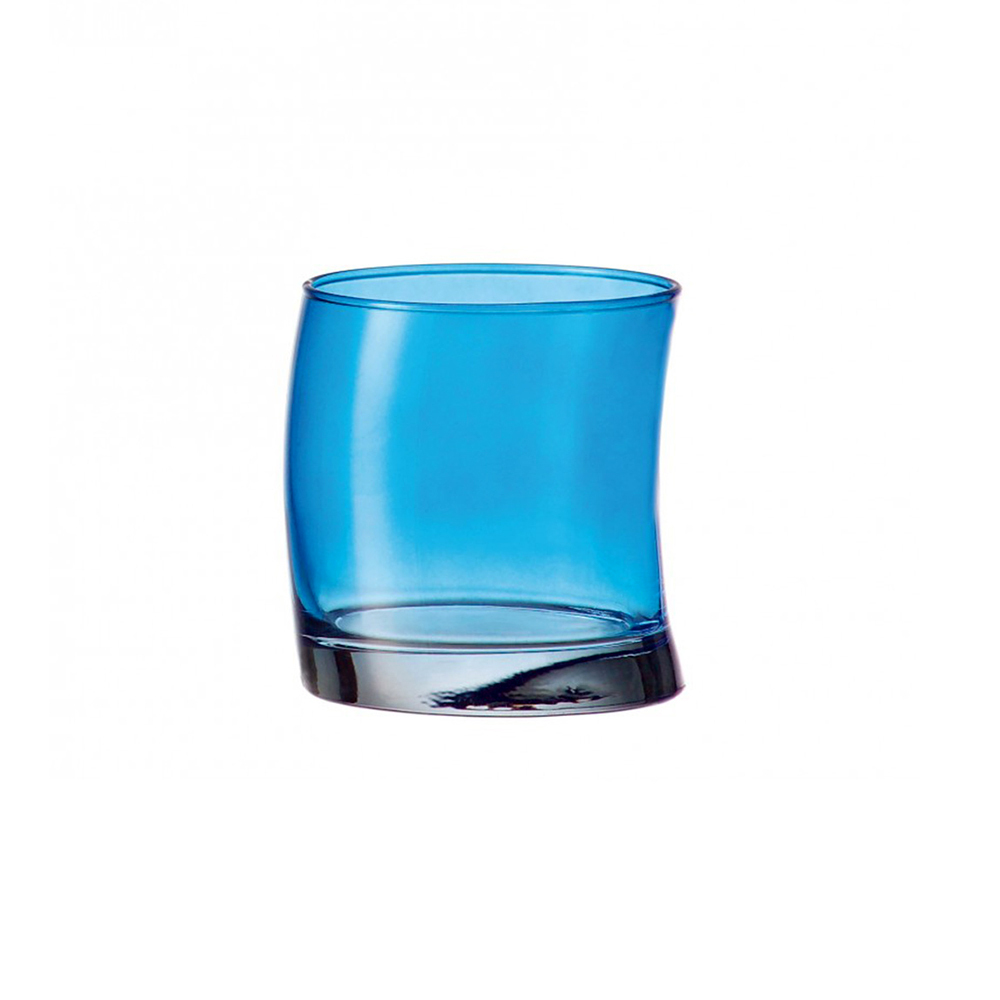 vaso para whisky azul oscilado 355 ml h9 cm ”swing”, Leonardo