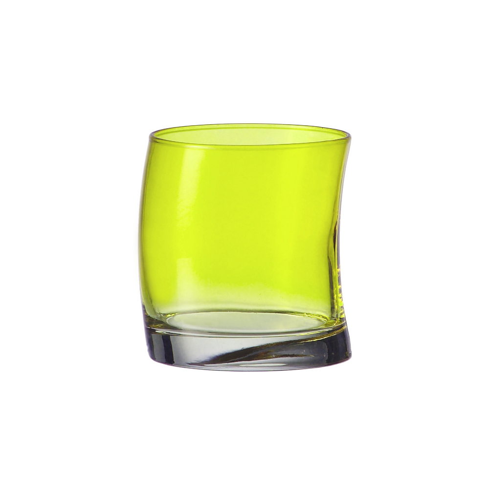 vaso para whisky verde manzana oscilado 355 ml h9 cm ”swing”, Leonardo