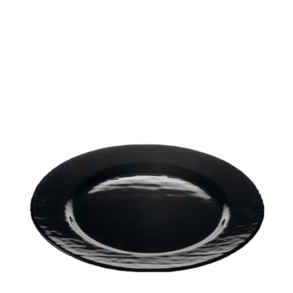 plato base de cristal negro 32 cm city, Leonardo