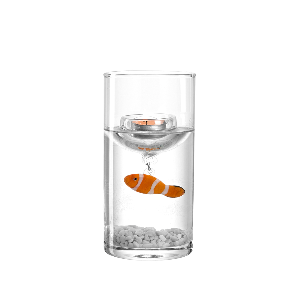 pecera con portavela h 20 cm mare, Leonardo