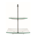 Porta pasteles/bocadillos cuadrado con 2 niveles 25 x25 cm