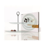 Porta pasteles/bocadillos redondo con 2 niveles 25 cm ”bistro”