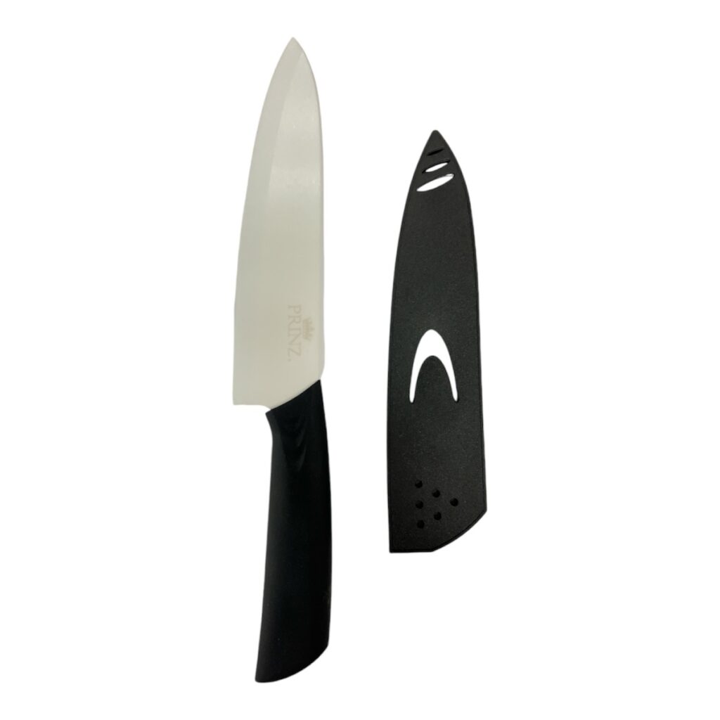 Cuchillo para chef 7 gb hoja de ceramica blanca mango negro