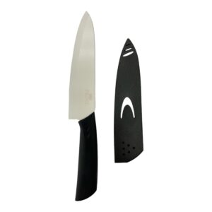 Cuchillo para chef 7 gb hoja de ceramica blanca mango negro