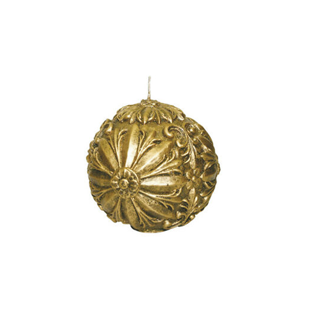 vela ”elegant glass ball” grande dorada d 12.6 cm