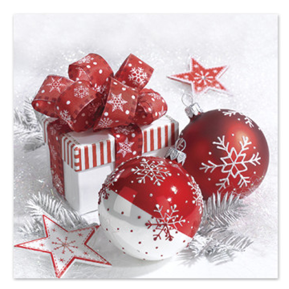 servilleta esferas nevadas 12 pz