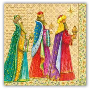 juego de servilletas ''3 reyes magos'' lunch 33 x33 12 pzas