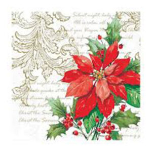 juego de servilletas lunch 33 x33 20 pzas stylish poinsettia white