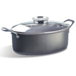 Olla Ovalada Con Asas Inox Y Tapa De Vidrio 32X21 Cm Invictum Professional, PENSOFAL