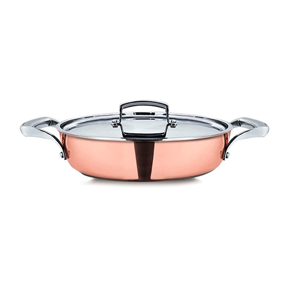 Juego De Cacerola Con Recubrimiento De Cobre Con Tapa Y 2 Asas 2,5 De Fondo D28 Cm Reserve, PENSOFAL