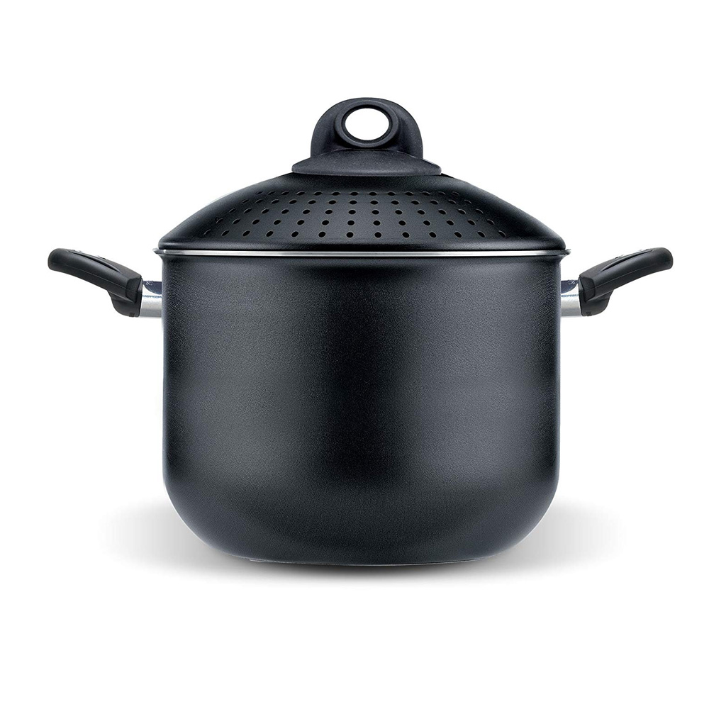 Olla para cocinar pasta, de 5 litros, con tapa colador ”pastasi family biostone”, PENSOFAL