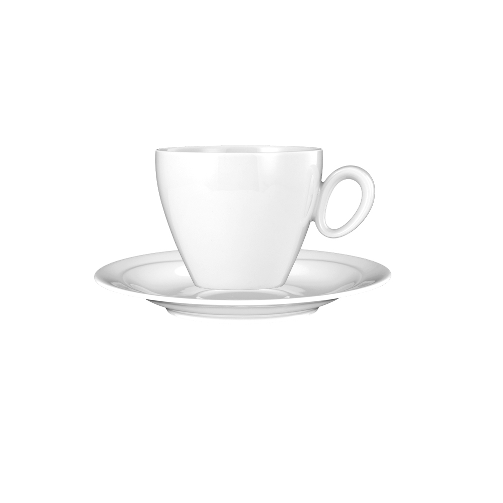 juego de taza para café 0.23 l con plato ”trio” blanco