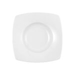 plato hondo para sopa 24.5 cm cuadrado ”savoy” blanco