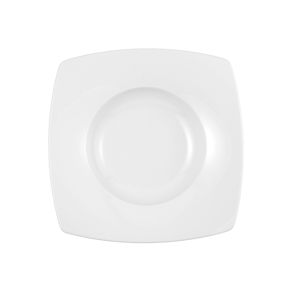 plato hondo para sopa 24.5 cm cuadrado ”savoy” blanco