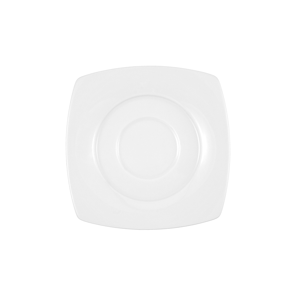 plato cuadrado para taza para espresso ”savoy” blanco