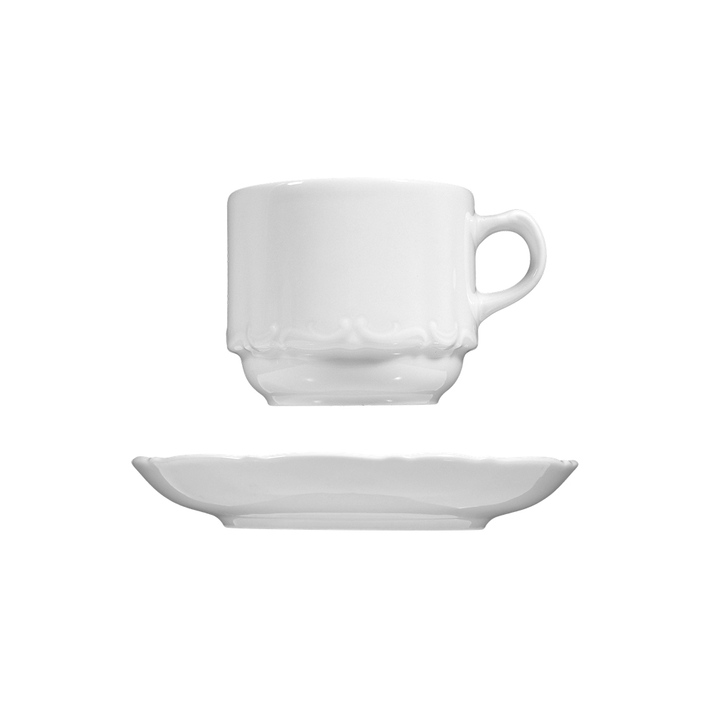 juego de taza y plato para mocca ”marienbad” blanco