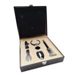 Set para vino de 6 piezas: tapón, sacacorchos, cortaprecinto, vertedor, recogegotas y termómetro