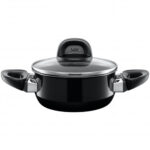 cacerola baja con tapa negra 16 cm ”modesto” silit