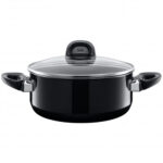 cacerola baja con tapa negra 24 cm ”modesto” silit