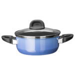 Cacerola baja 20 cm con tapa ”modesto” azul silit