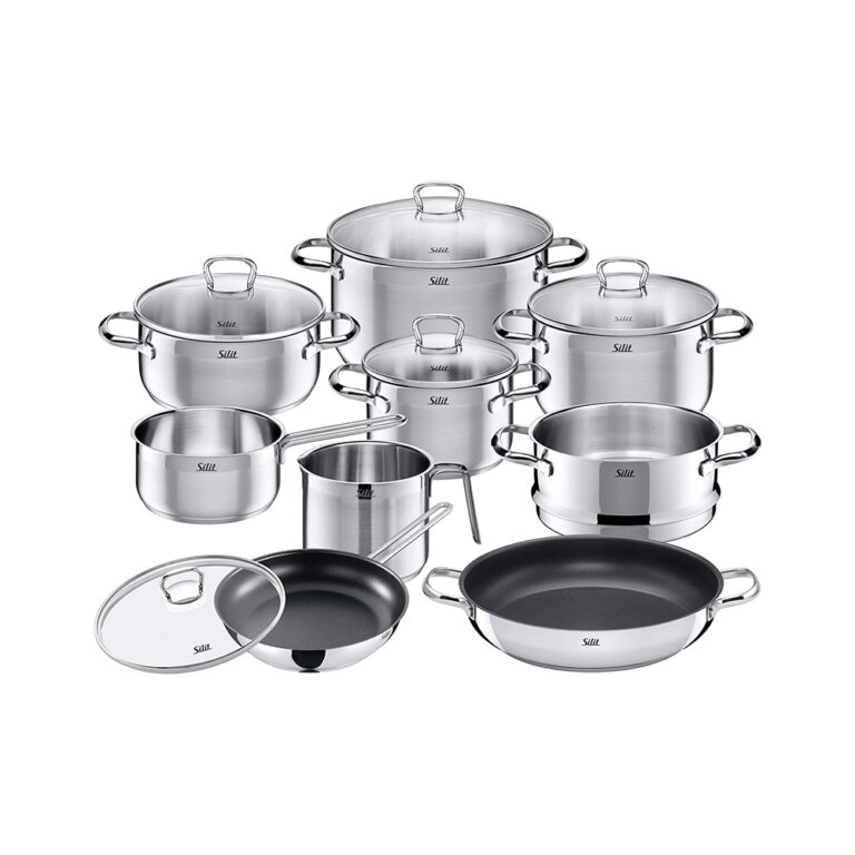 Batería de cocina de 10 piezas, fabricadas de acero inoxidable, ''Toskana'', silit