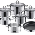 Batería de cocina de 7 piezas, fabricadas de acero inoxidable, ”Diamant”, silit