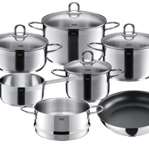 Batería de cocina de 7 piezas, fabricadas de acero inoxidable, ''Diamant'', silit