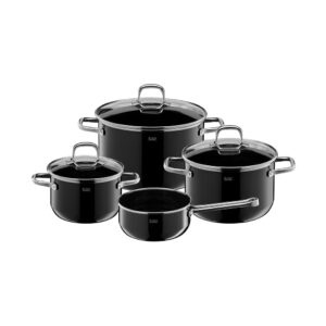 Batería de cocina elegance de 4 piezas negra silit