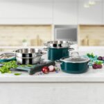 Batería de cocina compact petrol apilable de 4 piezas silit