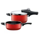 Juego de olla de presion roja sin inserto 4,5 y 3 l sicomatic econtrol duo, SILIT