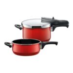 Juego de de ollas de presion rojas 4,5 y 3 l sicomatic t plus duo, SILIT