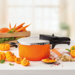 Juego de ollas de Presión Naranja sin inserto 4,5 y 3 l ”sicomatic t-plus” duo silit