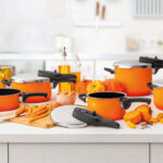 Juego de ollas de Presión Naranja sin inserto 4,5 y 3 l ”sicomatic t-plus” duo silit