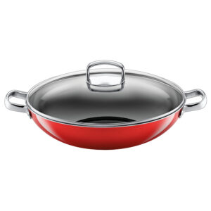 Wok con tapa de cristal rojo 36 cm ''silargan'' silit
