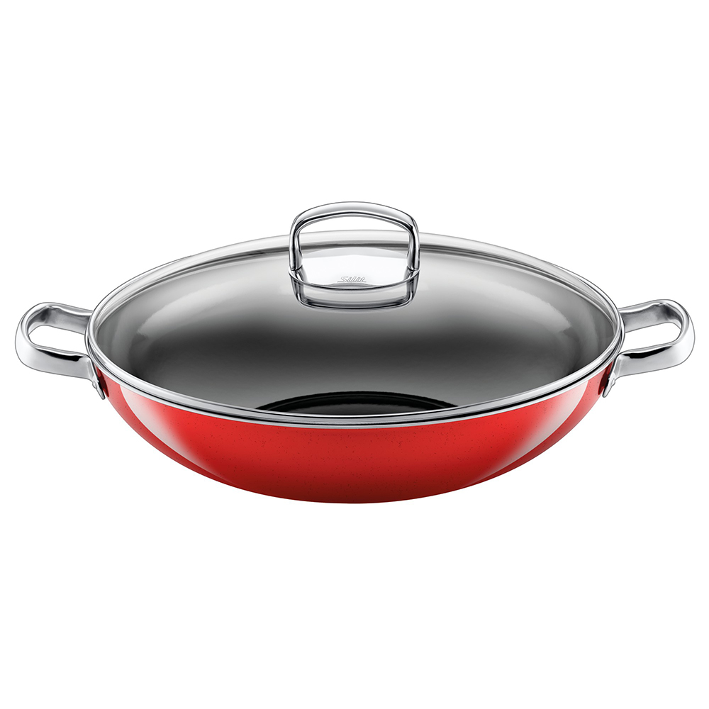Wok con tapa de cristal rojo 36 cm ”silargan” silit