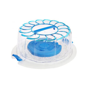 juego de porta pastel con enfriador y plato base decorado azul 28x39x34,5x15.5 cm snips