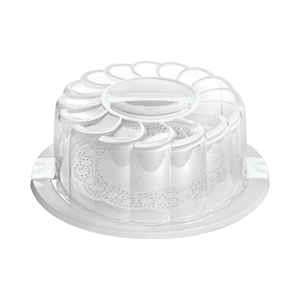 porta pastel con plato base decorado blanco snips