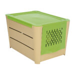 recipiente para verduras frutas beige con verde 25.5x20x17.5 cm snips