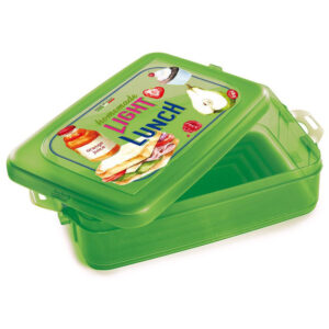 lonchera con clip con decorado verde snips