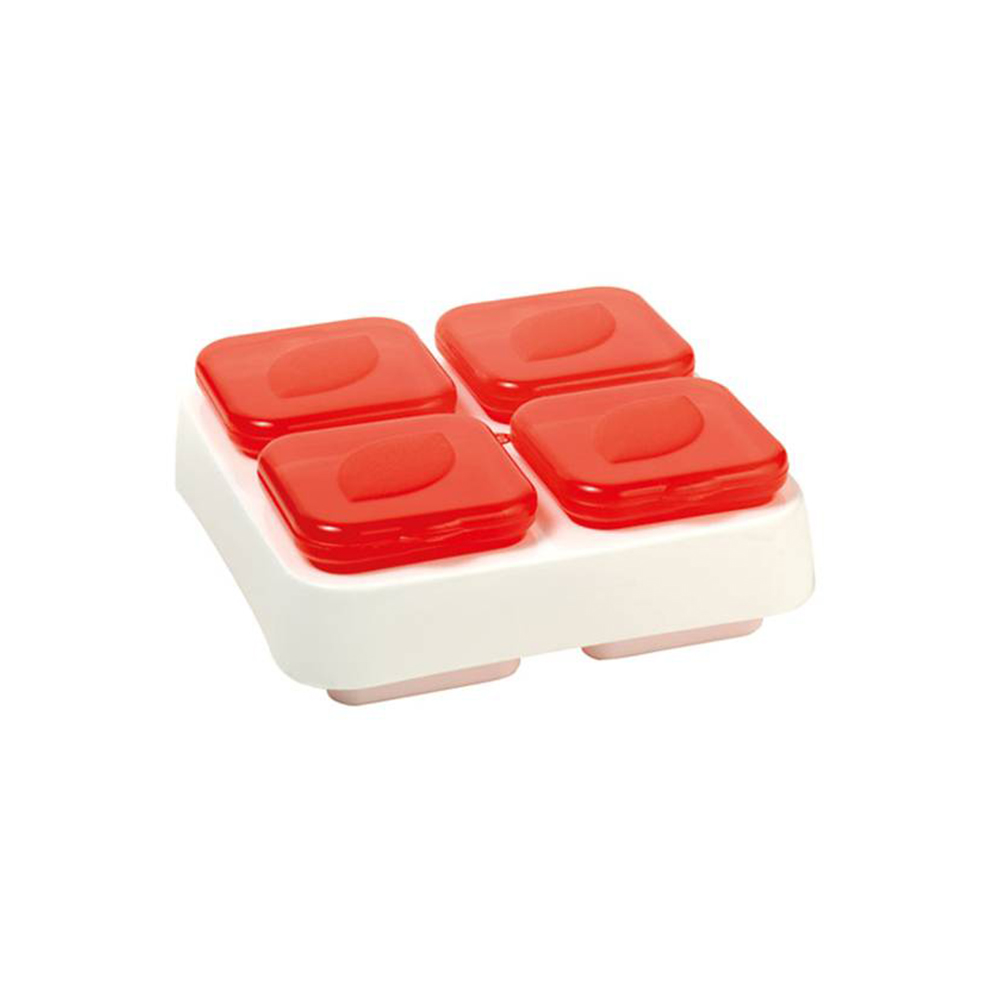 contenedor para salsas 4 pzs rojo 15 x15 x5.7 cm snips