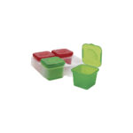 juego de contenedor para especias salsas verde y rojo 4 pzs 15 x15 x5.7 cm snips